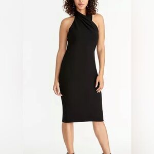 Black Halter Sheath Dress